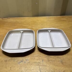 Anchor Hocking Microware 1 Qt. Divided Lid PM 481 Lot Of 2